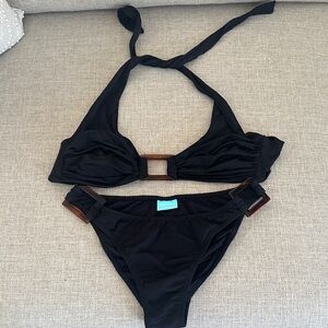 Melissa Odabash Black Bikini with Wooden Details